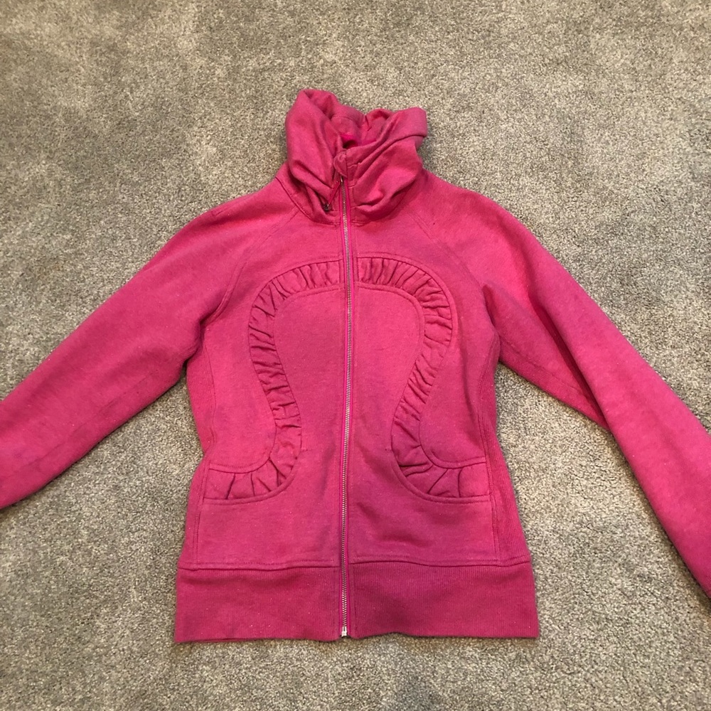 Lululemon scuba sweater, high collar zip up sz 6